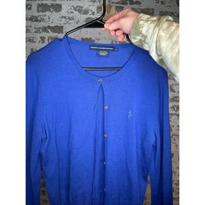 Ralph Lauren sport | women merino wool blue button down cardigan sweater